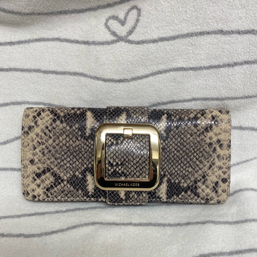 Michael Kors Leather Python Clutch - image 1